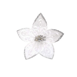 Flor navideÑa plateada