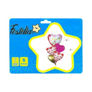Kit globo corazones x5