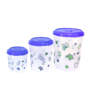 Tarro multiusos x3 estampado flores y mariposas