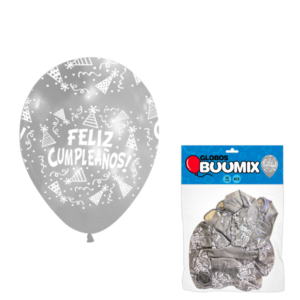 Bomba feliz cumpleaÑos r12x10 plateada