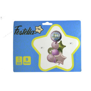 Kit globo de feliz cumpleaÑos x9 decorativo, varieda de colores