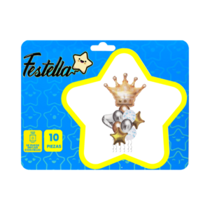 Kit globo de corona y latex x10 decorativo para fiesta