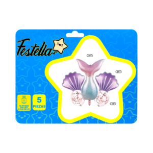 Kit globo forma de cola sirena decorativo