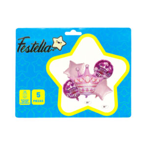 Kit globo corona infantil azul x5