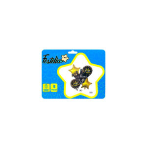 Kit globo forma de corona color negro x5 und
