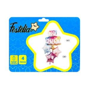 Kit globo pastel con estrellas x4