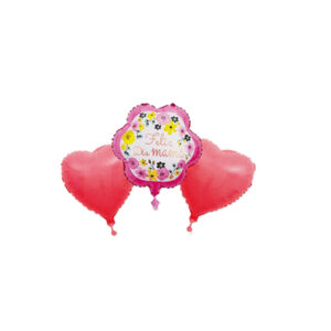 Kit globo corazon te amo mama x3