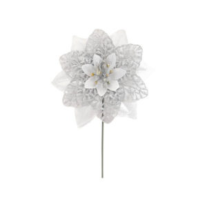 Flor navideÑa plateada