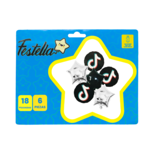 Kit globo musical de tik tok con estrella x6 pieza