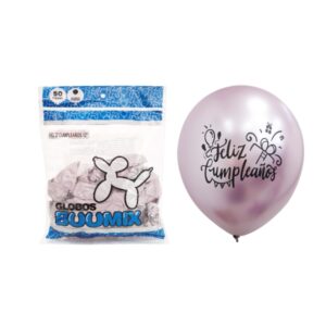 Bomba espejo feliz cumpleaÑos x50 lila