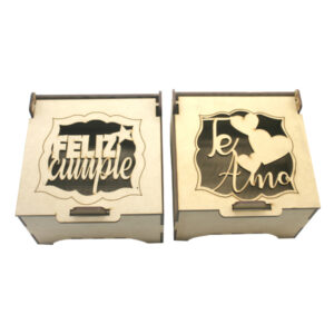 Caja de madera feliz dia # 5