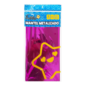 Mantel de fiesta  metalizado fucsia