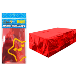 Mantel de fiesta metalizado rojo 135-183