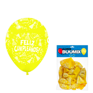Bomba feliz cumpleaÑos r12x10 amarilla