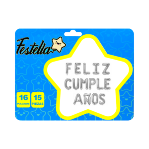 Globo de letra feliz cumpleaÑos color plateado decorativo